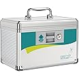 Glosen Medicine Lock Box, medication lock box,locking medicine box, Security Lock Boxes【Small】 10x6.7x6.7 Inch,First Aid Key Safe Box,Lock Box for Medication