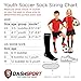 Soccer Socks - Youth Sizes for Kids 3-16 - by DashSport - All Sports Soccer Lacrosse Baseball - Cuff Top - Ankle and Arch Support - Padded Sole