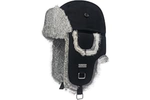 Kurhatic Winter Trapper Hat,100% Rabbit Fur Aviator Hat, Russian Trooper Hunting Ski Hat with Ear Flaps for Men&Women