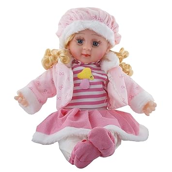 HomeFast Musical Doll Sings Poems Stuffed Plush Soft Doll Toy for Kids Girls (Multicolour)