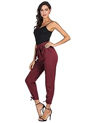 GRACE KARIN Women's Cropped Paper Bag Waist Pants