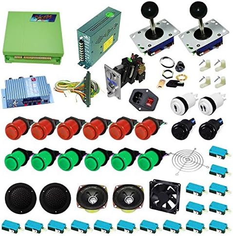 DIY Arcade 680 Games 2 Player FULL JAMMA Ultimate Arcade Machine Kit (Red Green bundle)