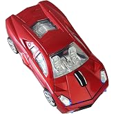 WUQIDA Wireless Mouse, Sports Car Mice with LED Headlights, USB Reciver, Wireless Car Shaped Mouse for Computers, Laptop, Mac (B-Red)