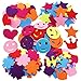 SOOKOO 5 Styles 150 PCS Assorted Color Felt Flowers for Art and Craft DIY Sewing Handcraft (Heart, Flower, Smile Face, Star, Crown)