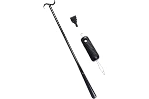 HOMYMUSY Button Hook and Zipper Pull & 35 Inch 2-in-1 Long Handle Shoe Horn, Sock Remover, Back Scratcher, Hip Replacement Kit After Surgery