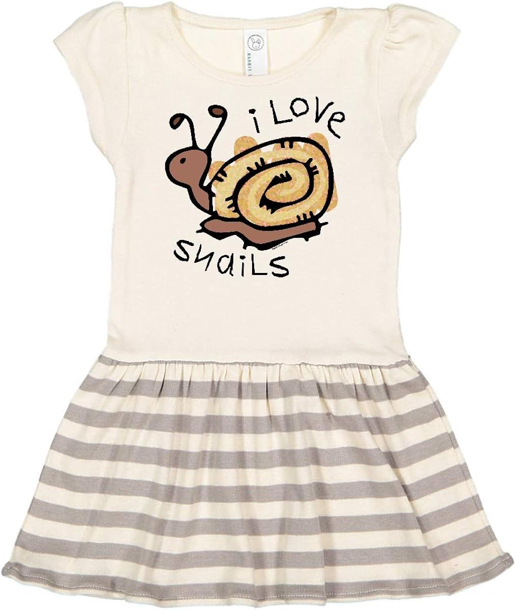 inktastic I Love Snails Toddler Dress Clothing
