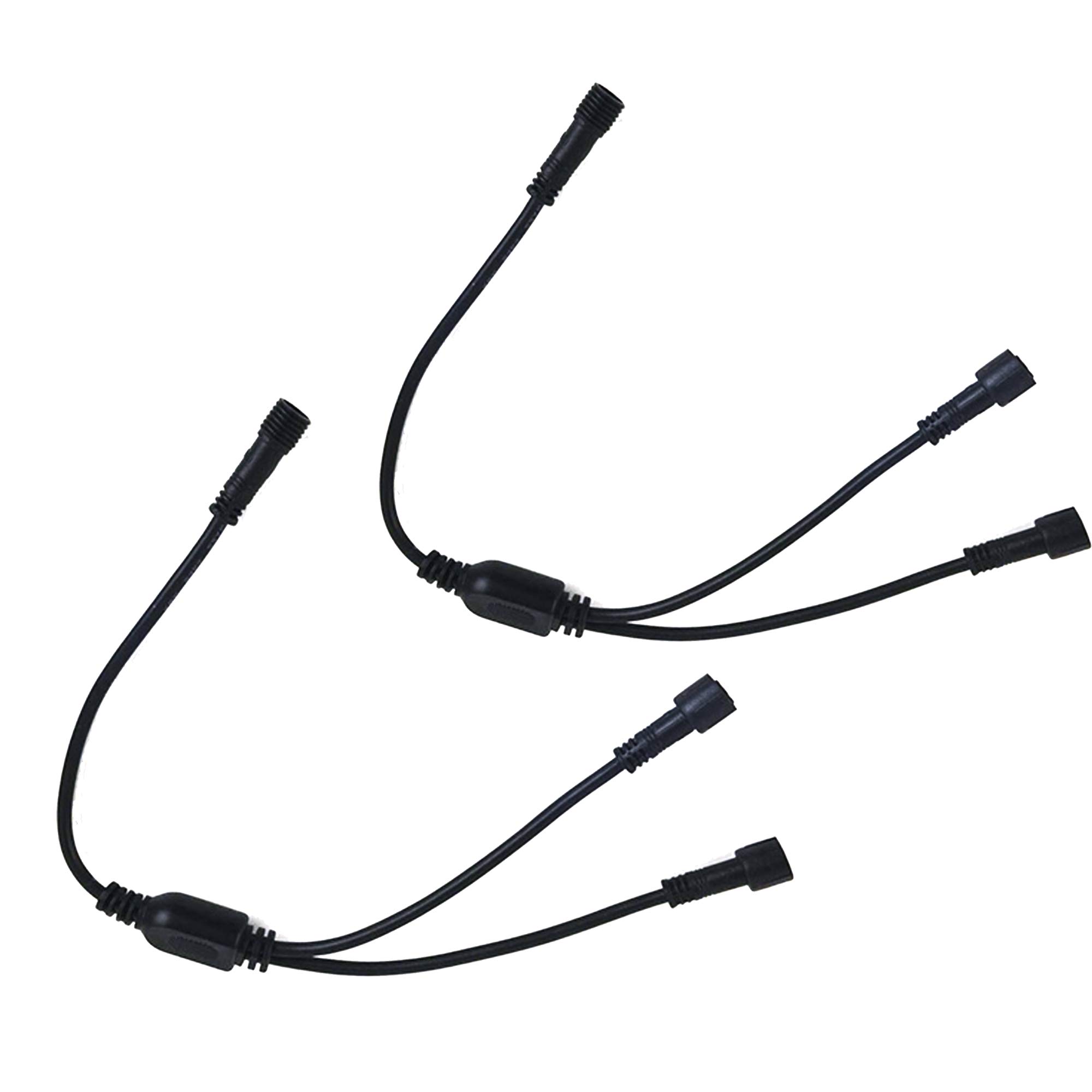 CNBRIGHTER Cord, 2Pins with Waterproof Male and Female Connector, Copper Core Wire,Lighting Accessories Fittings for LED Lights, 2 Pack (Current Division Cord)