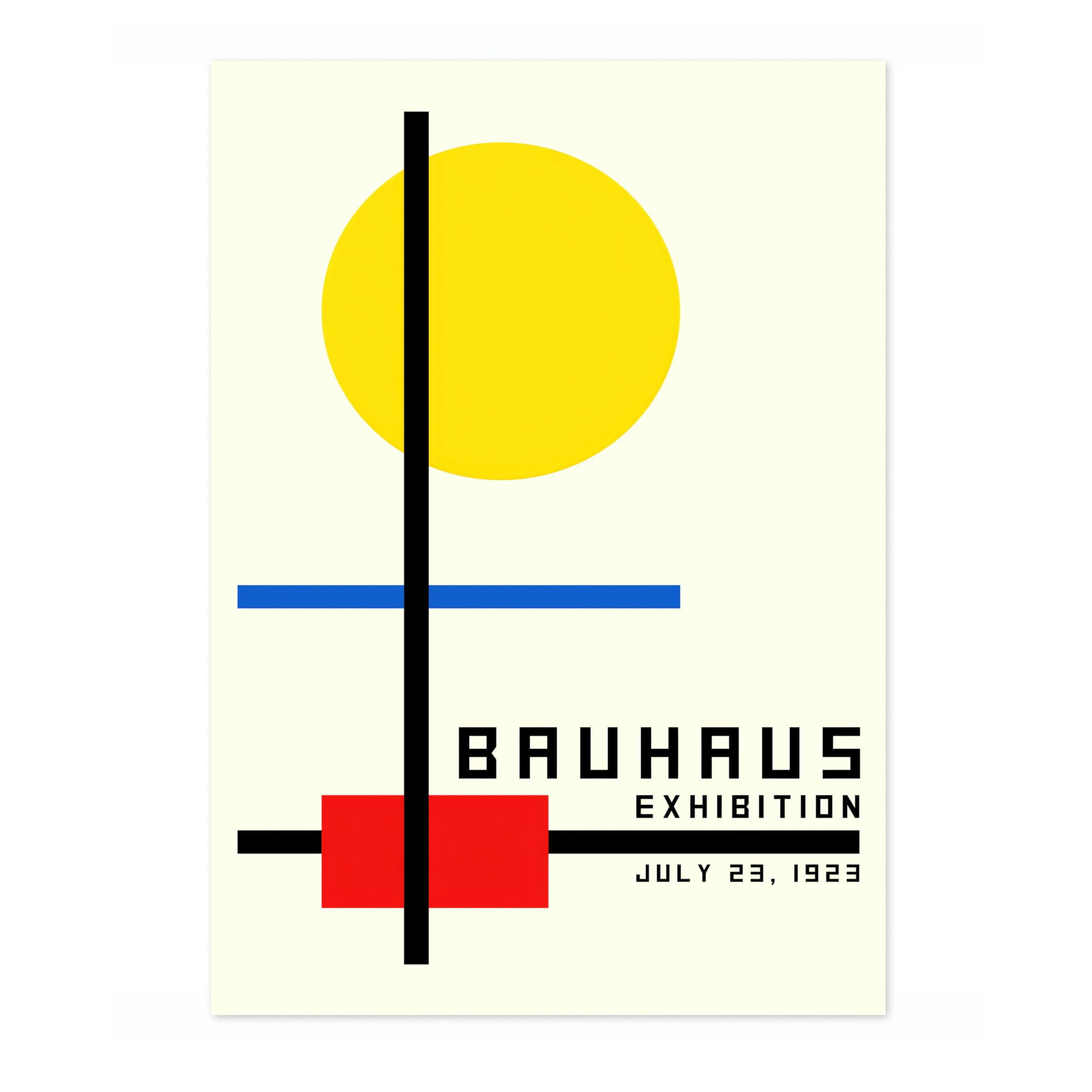 Bauhaus Circle & Lines Poster, Bauhaus Print, Framed Abstract Art, Mid-Century Wall Art, Modern Home Decor, Gift Idea, Archival Matte, A2 (Print Only) - 59.4x42cm