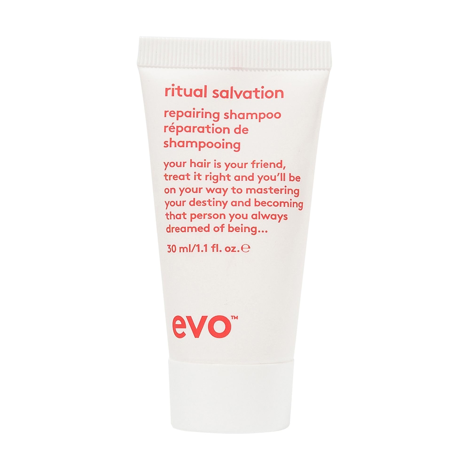 Evo Ritual Salvation Repairing Sulphate-Free Shampoo for Damaged, Colour-Treated Hair - Protein-Rich, Strengthens & Moisturises - 30 mL