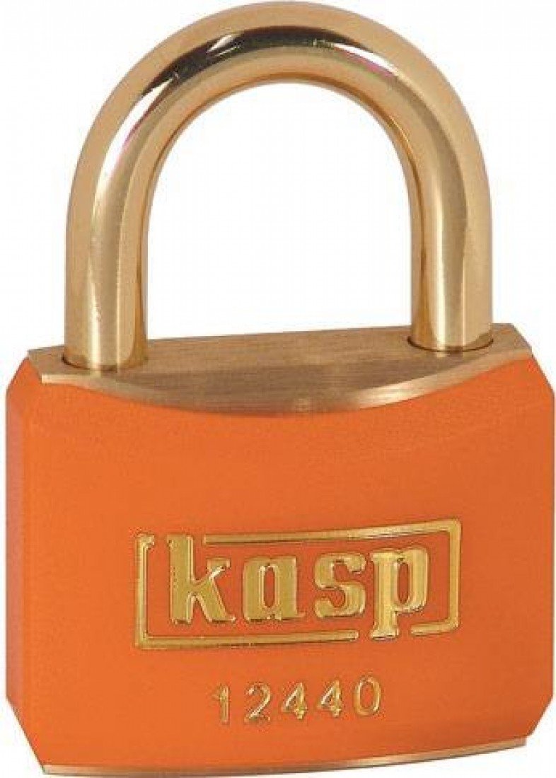 Kasp 124 Brass Padlock - 40 Millimeters - Brass Shackle - Orange - KA24404 - Keyed Alike
