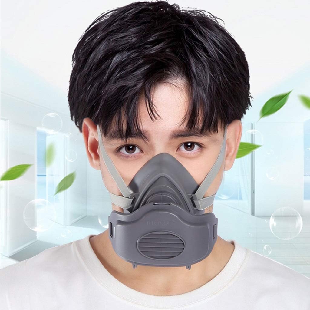 BBJOZ Dust Mask Mask Breathable Rubber Can Be Cleaned and Reused Anti-Virus Industrial Dust Mask to Send Goggles (Color : B)