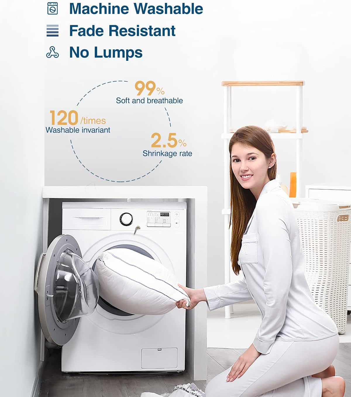 LuerJia Bed Pillows for Sleeping，Luxury Hotel Collection Pillows，Standard Pillows Set of 2，20 x 26 Inches，Soft Cooling Pillow for Side Sleepers,Back,Stomach: Kitchen & Dining