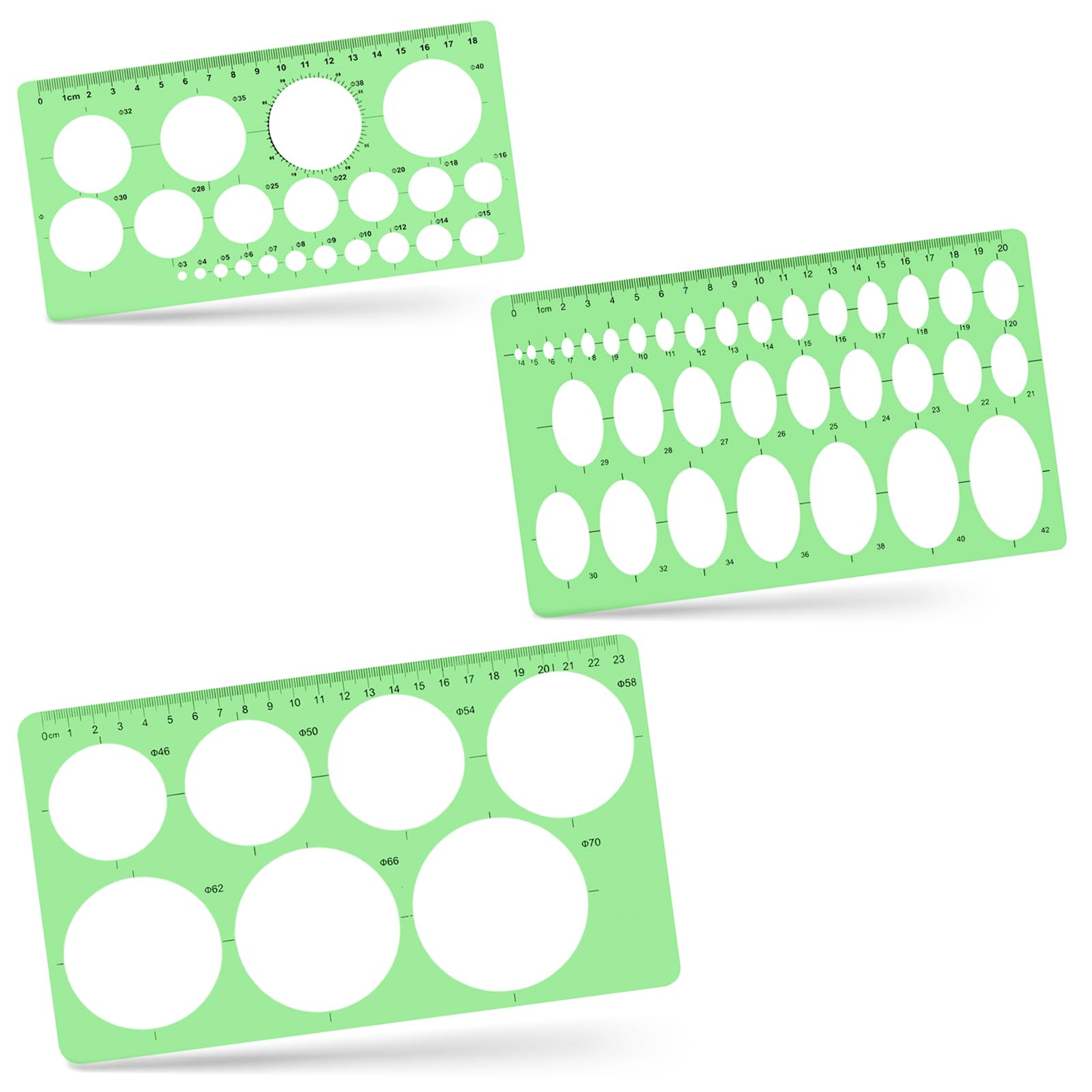 Photo 1 of 3Pcs Circle Template, Circle Template for Drawing 3 Sizes Circle Stencil Templates for Drafting, Circle Drawing Tool for Office, School, Drawing Supplies.