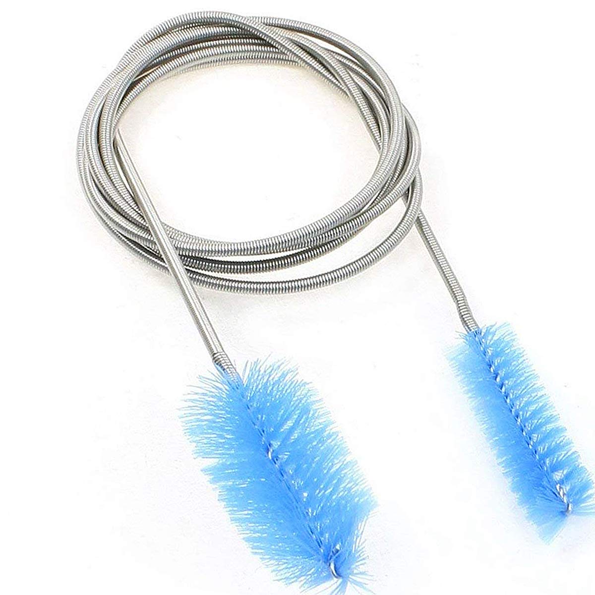 155cm Long Tube Cleaning Brush Flexible Double Ended Bristles Hose Pipe Cleaner Stainless Steel Aquarium Filter Brush for Fish Tank or Home Kitchen
