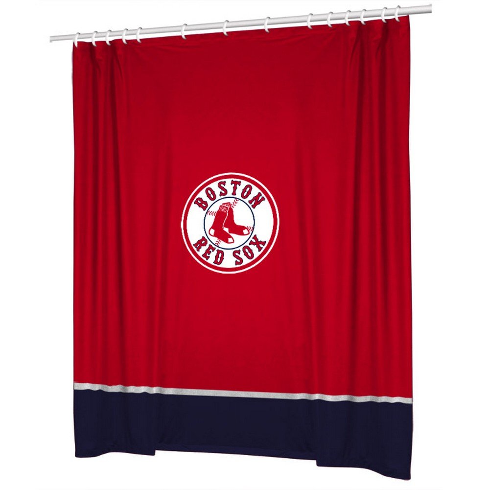 MLB Boston Red Sox Shower Curtain Baseball Team Logo Bath
