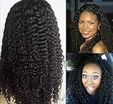 Royal-First 14-30inch Long Glueless Kinky Curly Lace Front & Full Lace Wig Brazilian Virgin Human Hair Wigs for Women 150% High Density Medium Cap ¡­