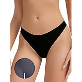 Leovqn Camel Toe Workout Thong for Women Seamless No Show Camel Toe Concealer Underwear Invisible Cameltoe Proof Gym Thongs