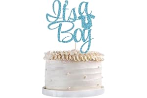 QERTESL It's A Boy Cake Topper,Blue flash Cake Topper，Welcome Baby Boy Cake Topper， for Baby Shower/Gender Reveal /1st Birthday Party Decorations Supplies (blue)