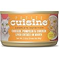 PETITE CUISINE Whole Foods Wet Cat Food, Chicken, Pumpkin & Chicken Liver Entree in Broth, 2.8 oz. Can (24 Count)