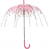 Clear Bubble Umbrella – See Through, Rain & Windproof Umbrella for Weddings, Prom, Graduation and Outdoor Events - Automatic Open, Crook Handle, Clear Dome