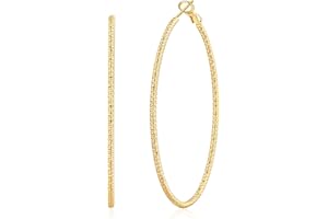 OOOPEL Gold Hoops Earrings for Women, 14k Real Gold Plated Big Earring Hoops Lightweight Earrings Hypoallergenic Large Sterling Silver Hoop Earring for Women 30MM 40MM 50MM 60MM