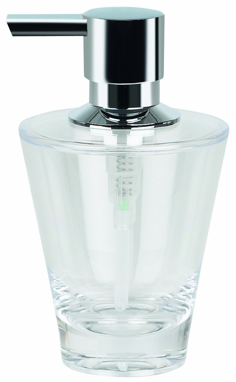 Spirella Max Light Clear Soap Dispenser Acrylic Transparent Height 14.5 cm x Width 8.5 cm
