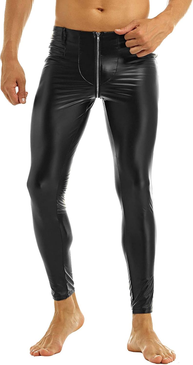 mens faux leather pants amazon