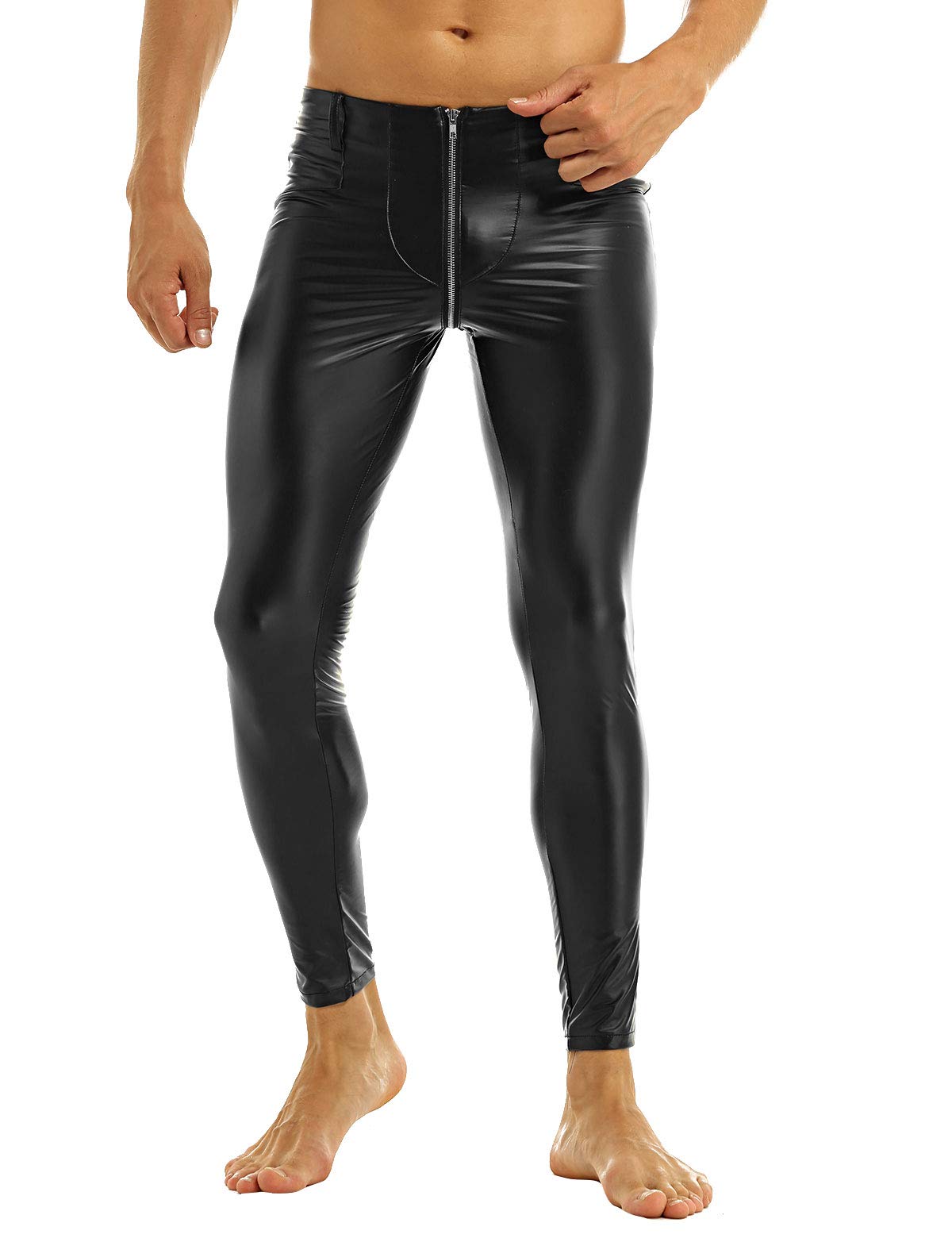 Buy Men's Faux Leather Wetlook Tight Pants PVC Long Trousers with