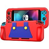 KENOBEE Silicone Case Compatible with Nintendo Switch 2017, Soft Lightweight Ergonomic Grip Protective Cover with Shock-Absorption and Anti-Scratch Design for Switch Console, Red