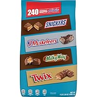 Snickers, Twix, 3 Musketeers & Milky Way Minis Size Chocolate Candy Variety Mix