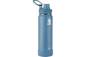 Takeya Actives 24 oz Vacuum Insulated Stainless Steel Water Bottle with Spout Lid, Premium Quality, Bluestone