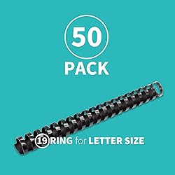 Binditek 50 Pack Plastic Binding Comb Spines, 1