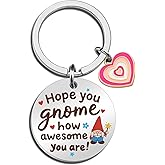 Cxulquvs Gnomes Gifts for Women Cute Gnome Keychain Birthday Gnomes Gifts for Women Teen Girls Inspirational Gnome Accessories for Woman Friends Bestie Christmas Stocking Stuffers for Teen Girls