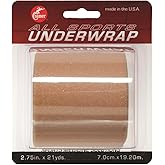 Cramer Tape Underwrap, Sports PreWrap for Athletic Ankle, Wrist, and Injury Taping Jobs, Hair Tie, Headband, Patella Support, Pre-Wrap Athletic Tape Supplies, 2.75" X 21 Yard Roll of Pre Wrap , Beige
