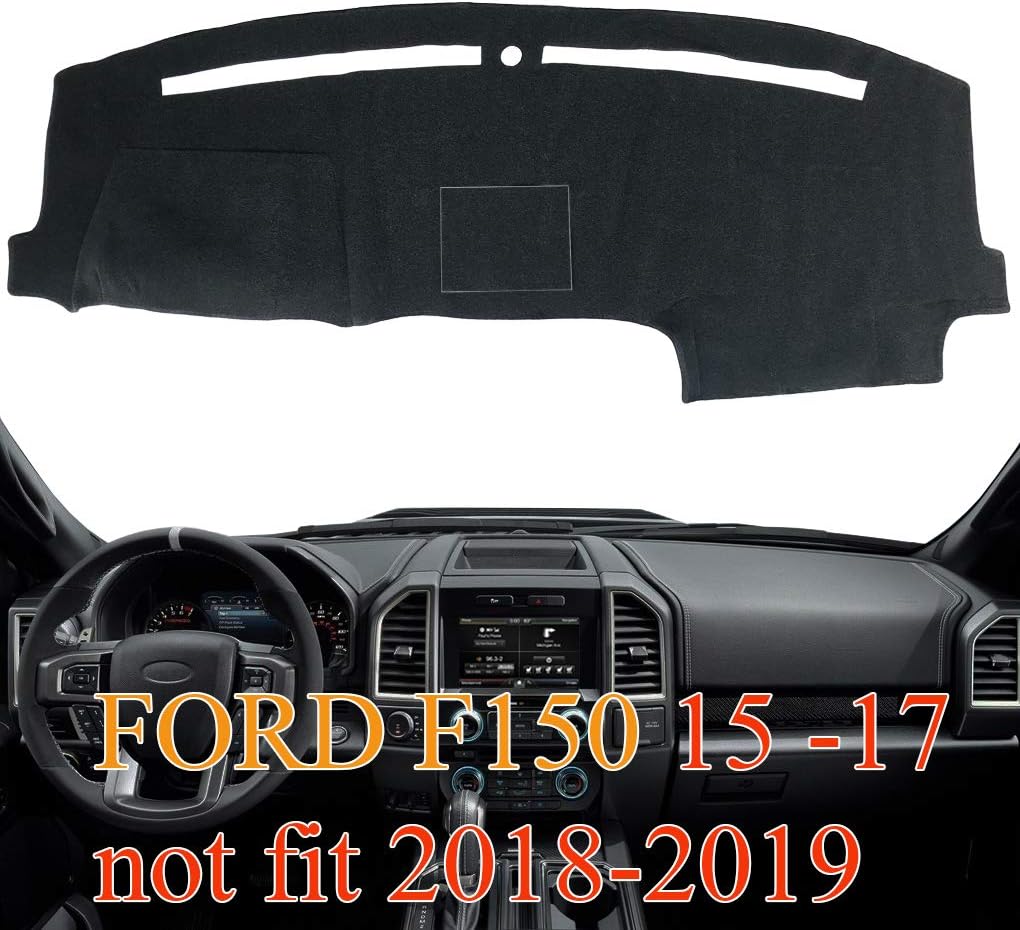 Dash Cover Custom Fit for Ford F150 2015 2016 2017,Dashboard Cover Mat Pad Carpet (Black) Y37