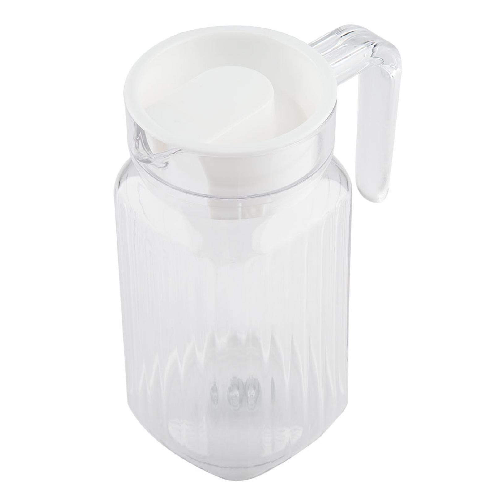 Plastic Acrylic Transparent Bottle Striped Wine Water Ice Cold Jug with Lid for Bar Home Application(500ML)