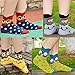 Robibabi Cotton Women Socks Casual Patterned Funny Socks Cute Cartoon Socks (RB-A001C)