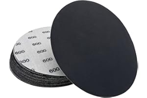 AutKerige 600 Grit Wet Dry Sandpaper, 25 PCS 6 Inch Sanding Discs with Hook and Loop Back, Premium Silicon Carbide Abrasive Polishing Sandpaper for Auto, Metal or Wood Polishing and Scratches Removing