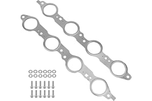 BOXOB Exhaust Manifold Header Gasket & Bolts Kit for Silverado 1500/2500, More, Replacement for LS1 LS2 LS3 LS6 LQ4 LQ9 4.8 5