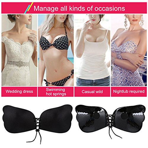 [Newest Version] Adhesive Bra Push up Strapless Invisible Bra Pair of 2 - Thumbnail 5