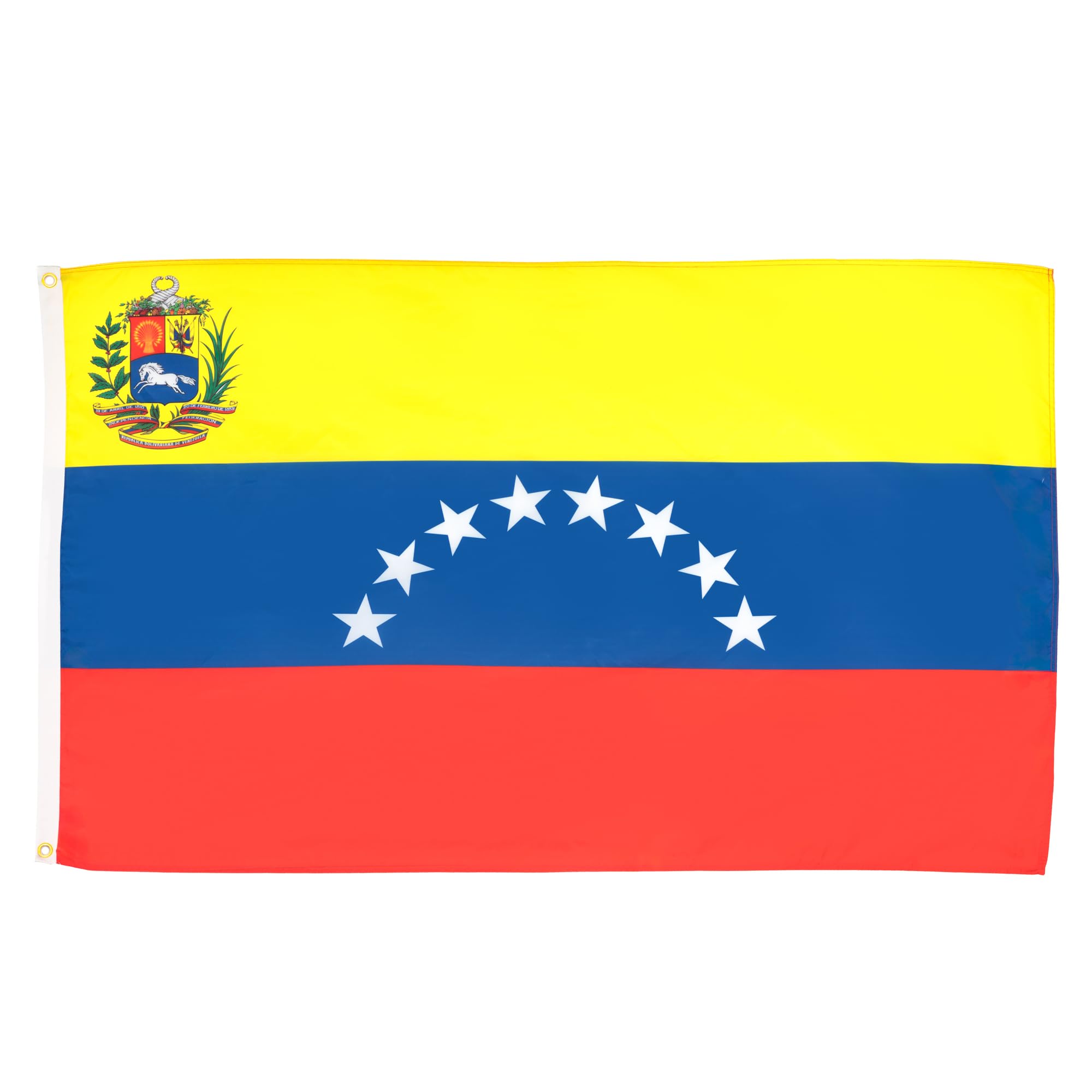 AZ FLAG - Venezuela Flag - 3x5 Ft - Light Polyester Venezuelan Banner with Two Brass Eyelets - Fade Resistant - Vivid Colors - 3' x 5' Feet - 150x90 Cm — image 1