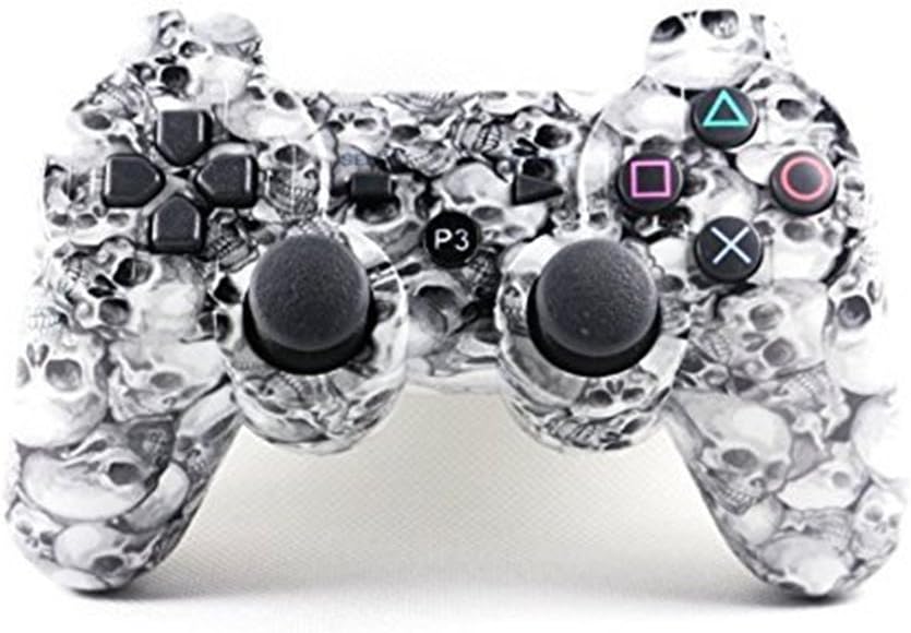 SongChao Wireless Bluetooth Double Vibration Remote PS3 Controller for Playstation 3. (skulls)