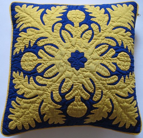 2 Hawaiian Quilt Pillow Covers Cushions 100 Hand Quilted Hand