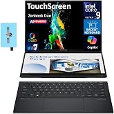 ASUS Zenbook Duo 2in1 14" Laptop 2K OLED Touch Disp, Ultra 9-285H 32GB/2TB | Premium 2-in-1 AI Powered Laptop, Intel 16-core, 2K Lumina Display, 2 Thunderbolt 4, Backlit KB, WiFi 7, W11P, DKZ USB Hub