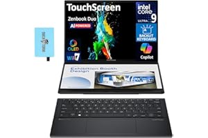 ASUS Zenbook DUO AI Powered 2-in-1 Laptop 14.0" Touchscreen OLED WUXGA Display (Intel Ultra 9-285H, 32GB LPDDR5X, 2TB PCIe SSD, Backlit KB, 2 Thunderbolt 4, WiFi 7, Win 11 Pro) w/DKZ USB Port Expander
