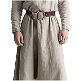 Joukavor Leather Renaissance Belt with O Ring for Women Men Halloween Renfaire