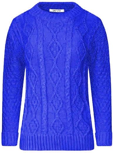 Vr7 Neuf A Manches Longues Femmes Torsade Grosse Maille Pull Tricot Ras De Cou Hiver Pull Taille 8 18 Amazon Fr Vetements Et Accessoires