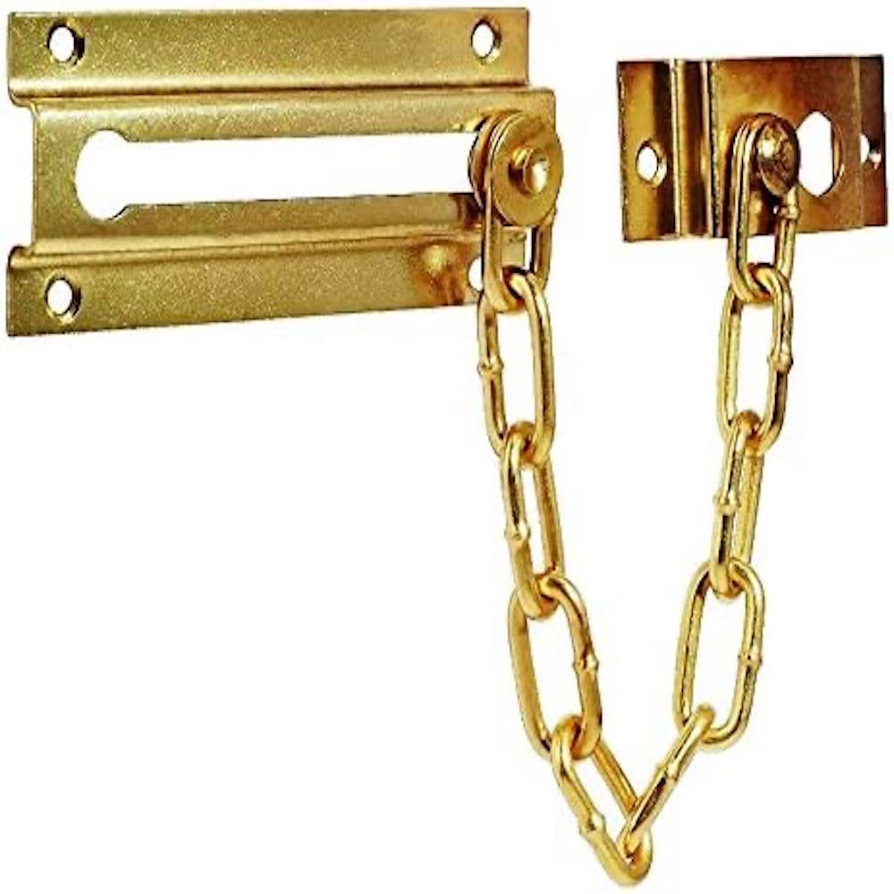 Merriway BH05898 EB Door Security Chain - Brass Plated Steel