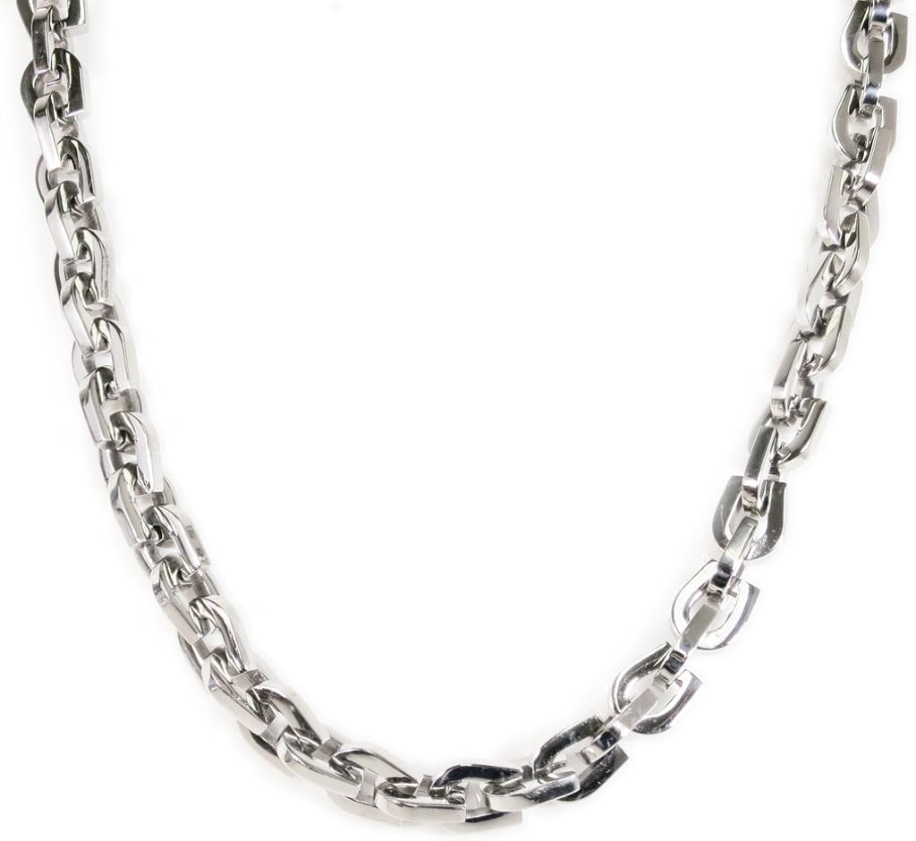 Stainless Steel Heavy Horseshoe Link Chain Men Necklace 11mm 23.5