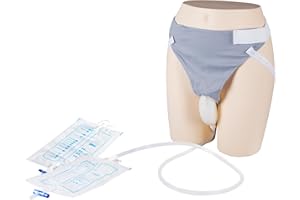 YOOGUSTO Wearable Urinal Bag with Reusable Silicone Urine Catheter Bag (2000ml & 1000ml), Portable External Urine Collector Bag for Men Grey